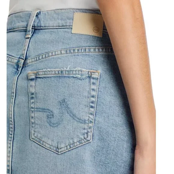 AG Jeans Alicia Denim Midi Skirt | Size 29 | Front Slit High-Waisted Classic Blu - Picture 6 of 12
